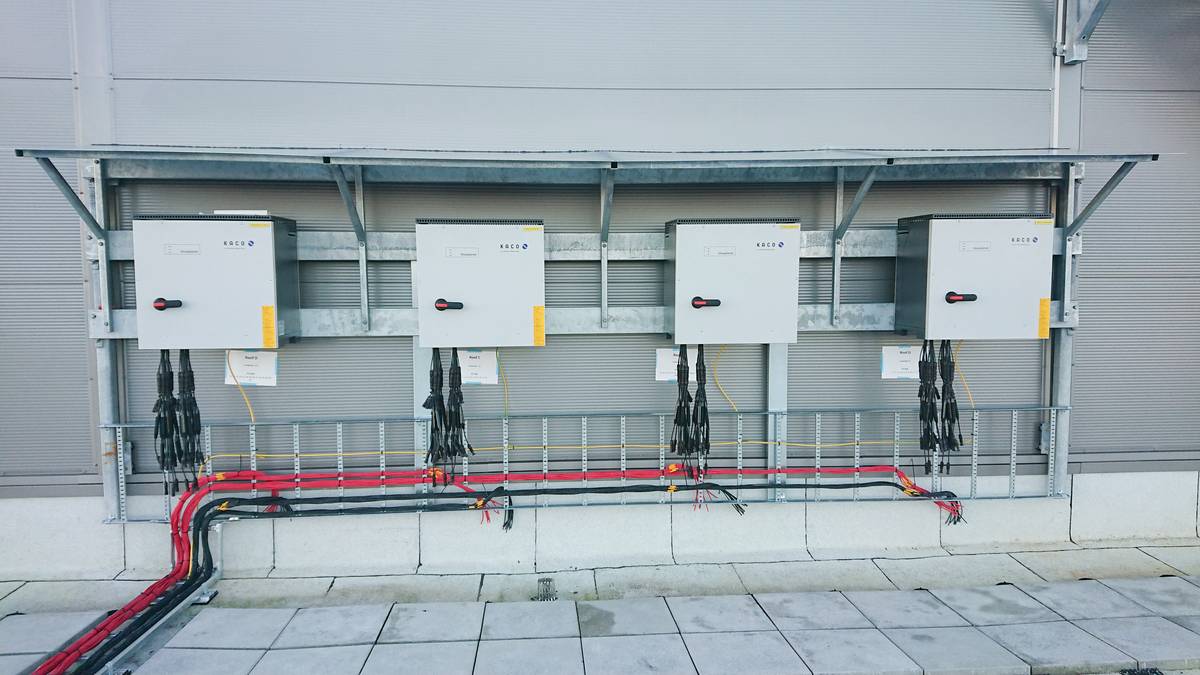 Commercial solar roof in Sande, Norway