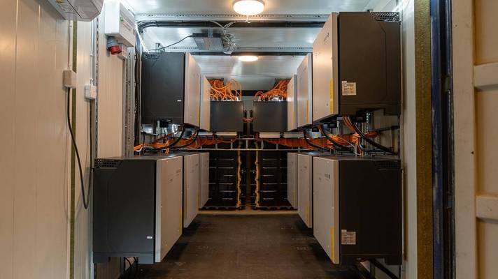 Technical room with batteries and inverters